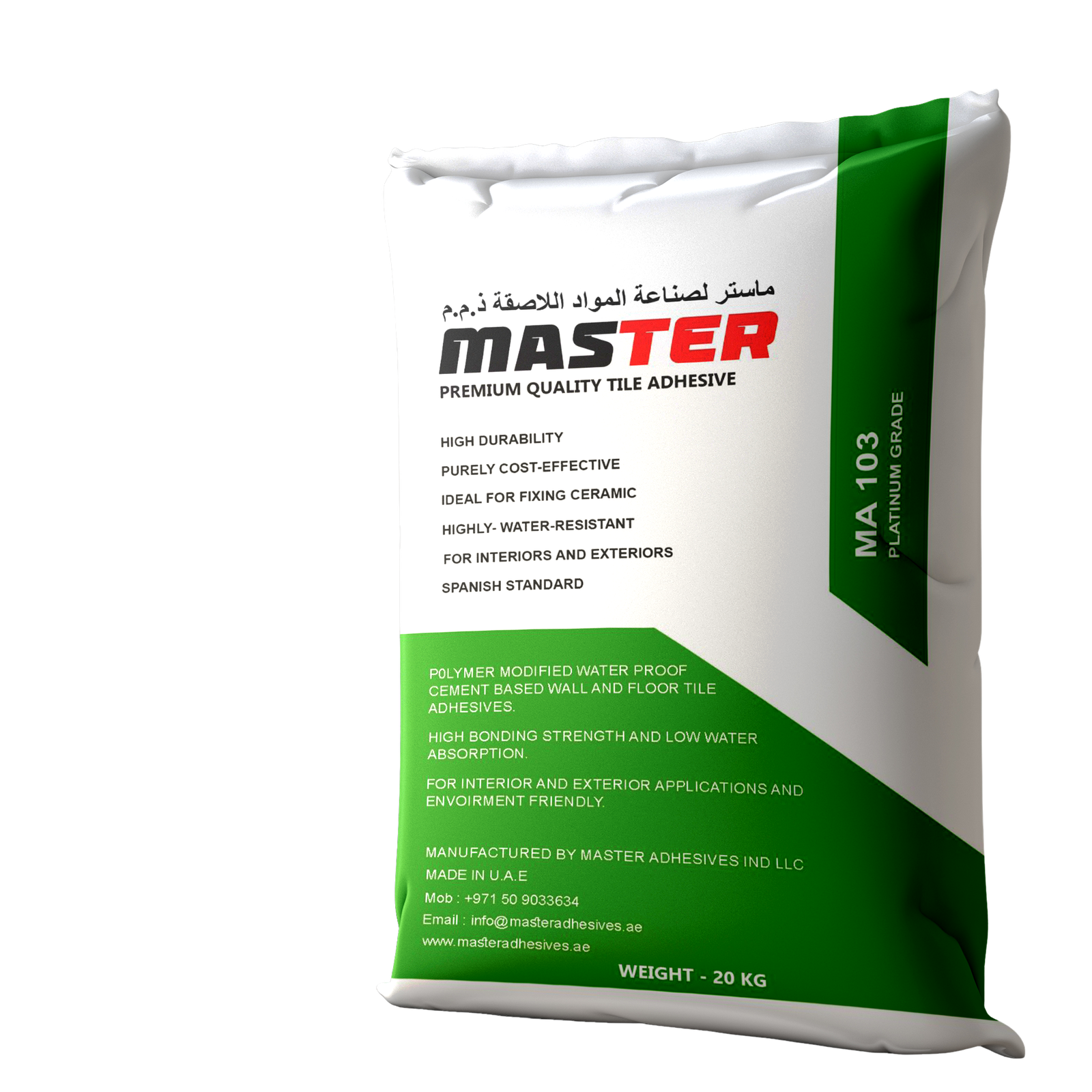 Master Bond Platinum tile adhesive